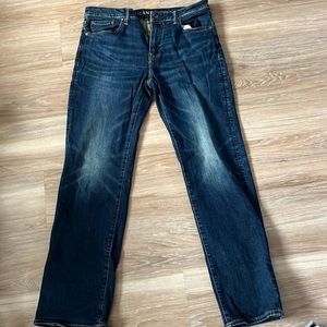 American Eagle Straight Jeans Mens 33x34 Blue Distressed Dark Wash next level